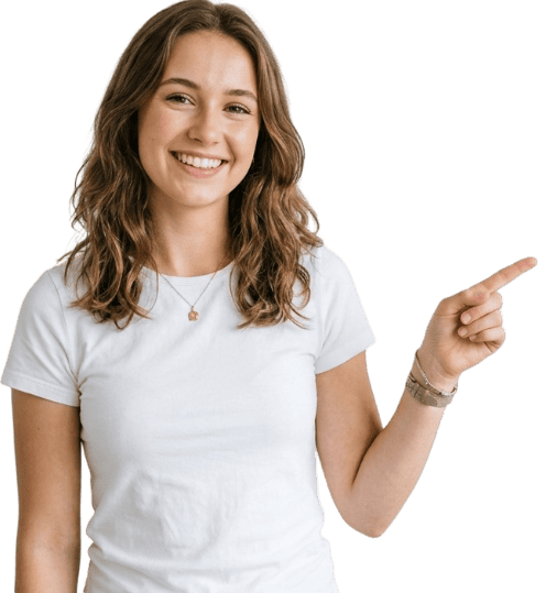 Student pointing to CTA