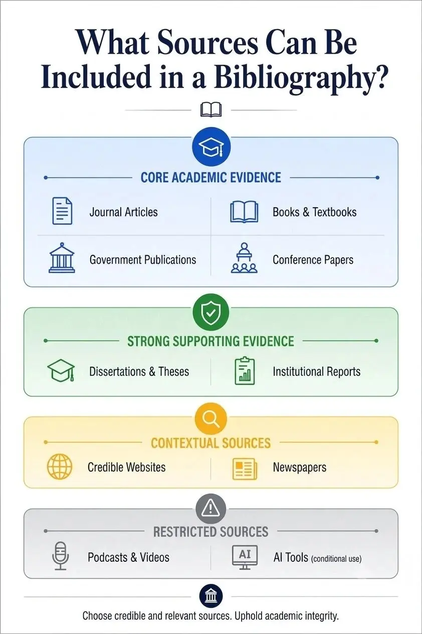 UK bibliography source types ranked by academic weight