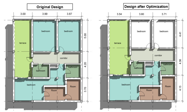 Cost-optimised building structure