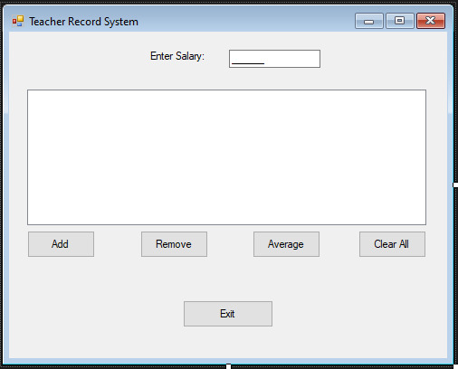 Design of Teacher Record page
