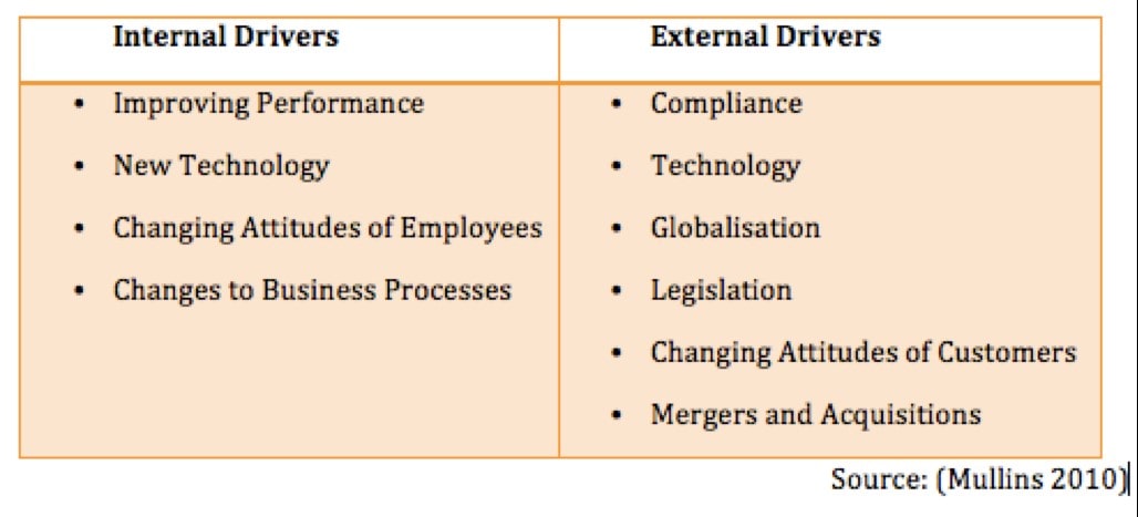 Drivers influencing an organizational strategy 