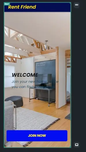 Home page of the application