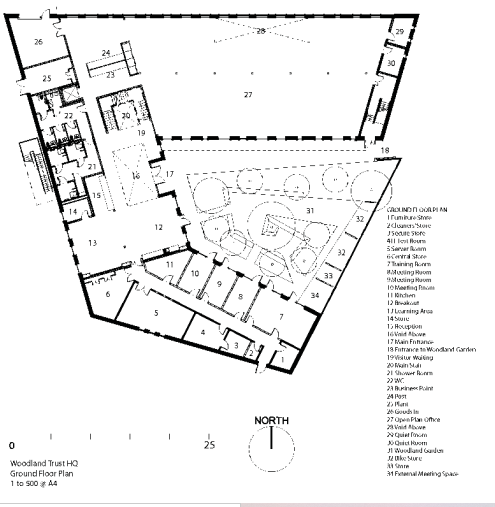 Floor plan of Woodland Trust HQ Floor plan of Woodland Trust HQ