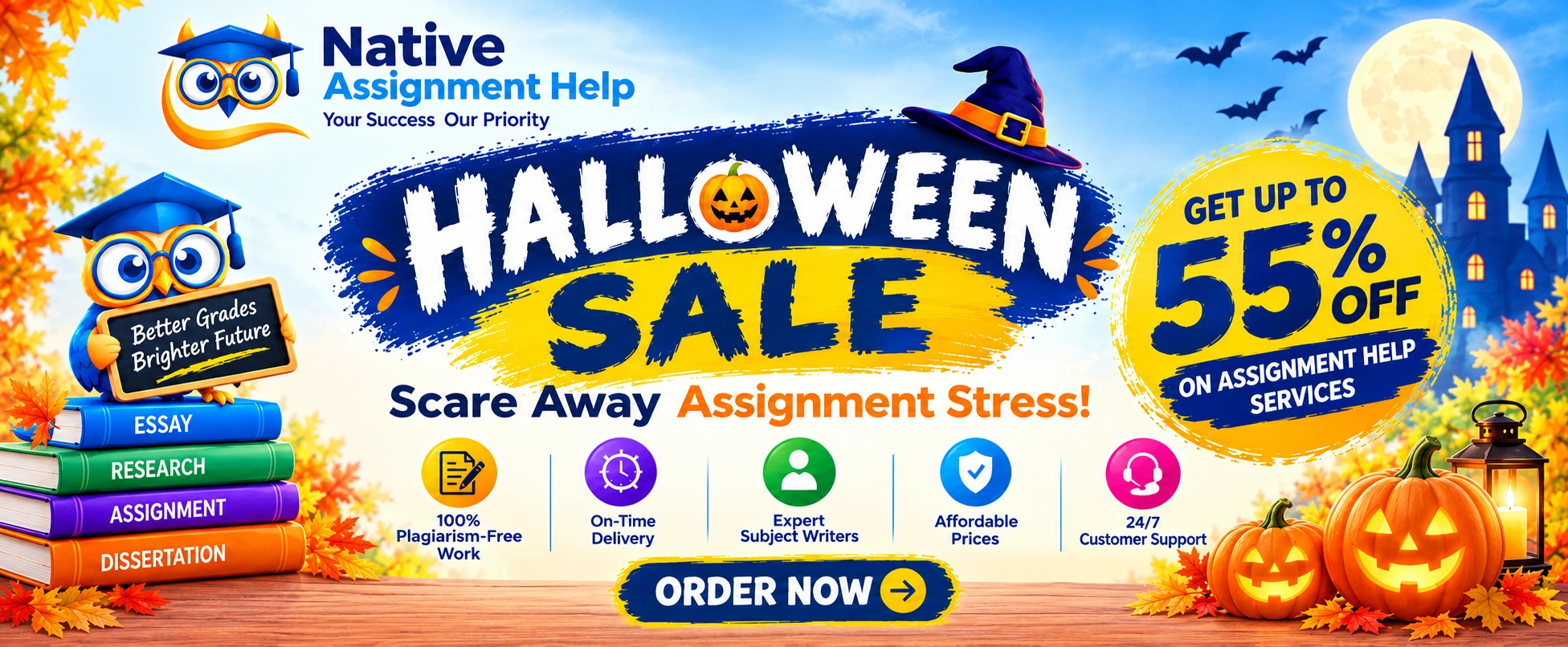 Halloween Assignment Help Sale &ndash; 55% Off