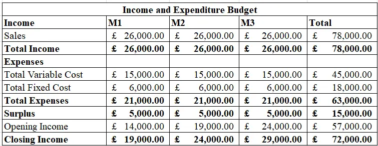 Income and Expenditure Budget Income and Expenditure Budget