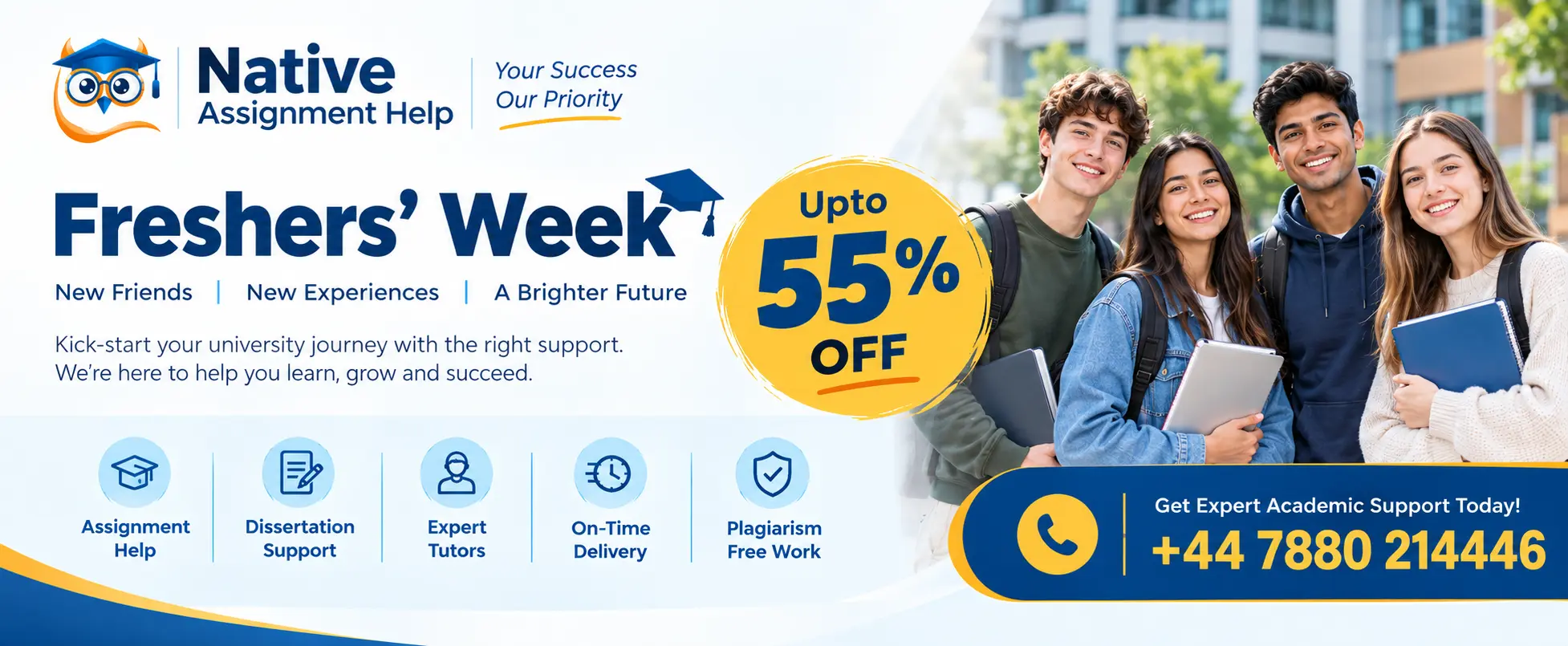 Fresher Week Offer: Native Assignment Help offering up to 55% off on assignment help services