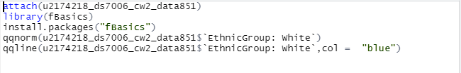 Q-Q plot coding For Ethnic Group white